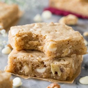 Two blondies stacked