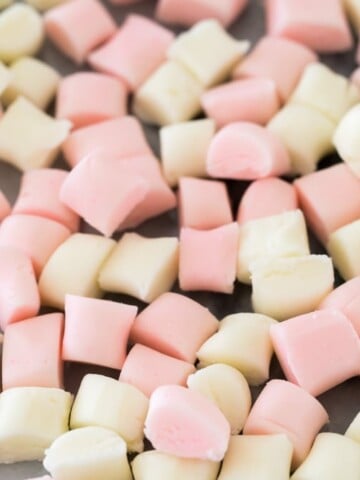 butter mints on marble surface