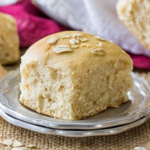 Honey wheat roll on plate