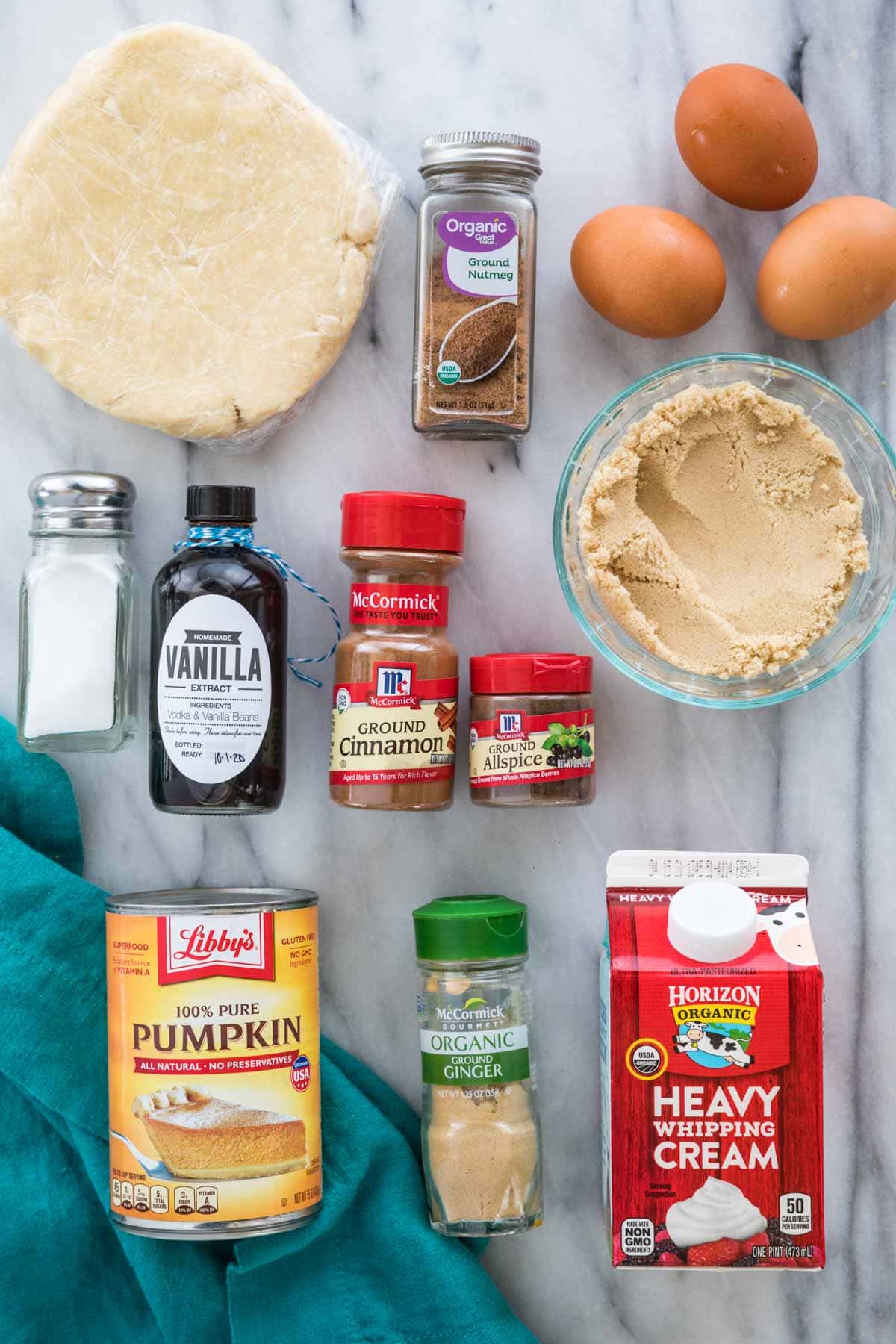 ingredients for pumpkin pie